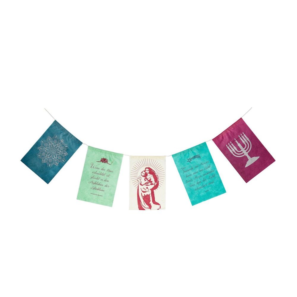 Wunschfähnchen Mitgefühl – Grußkarte Nepal Fair Trade