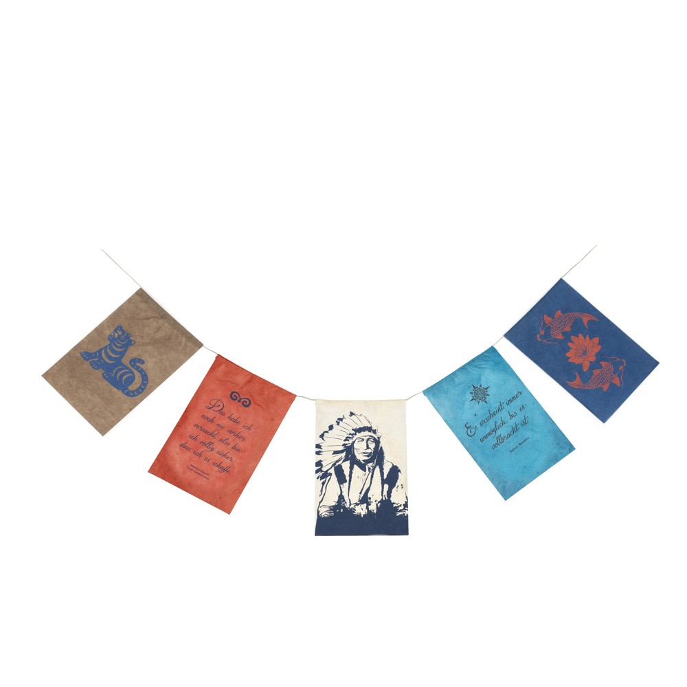 Wunschfähnchen Mut – Fair Trade Grußkarte Nepal