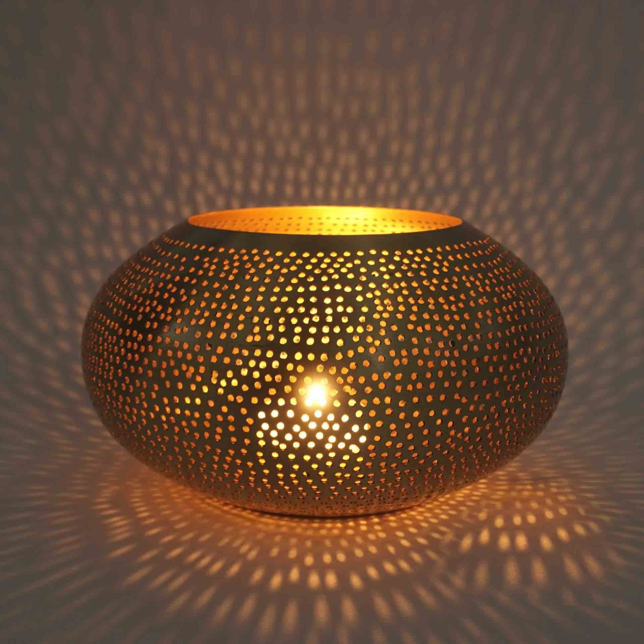 Orientalische Windlichter groß Dots golden