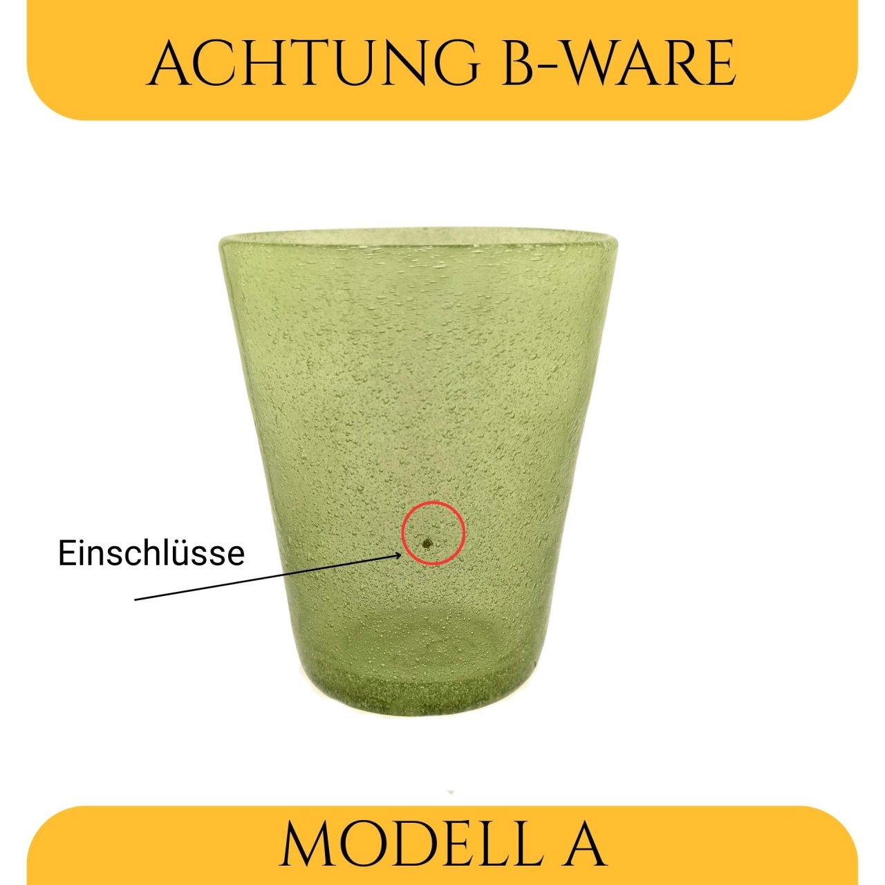 B-Ware Trinkglas kiwi transparent mundgeblasen 300ml