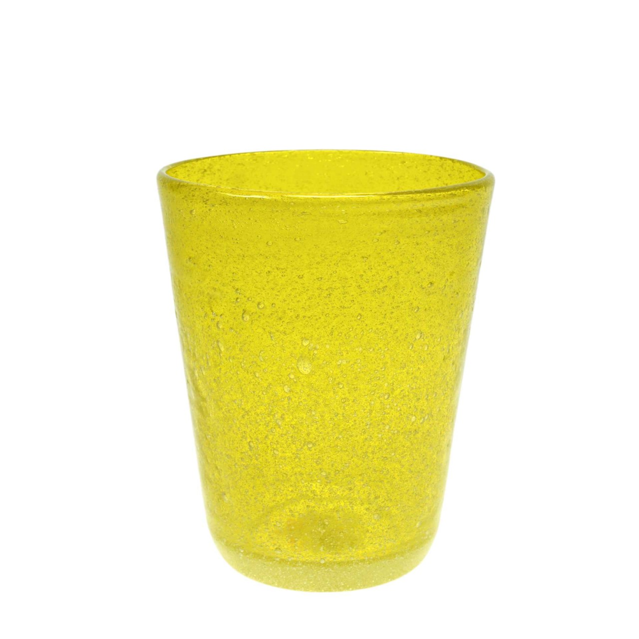 Trinkglas gelb transparent mundgeblasen 300ml