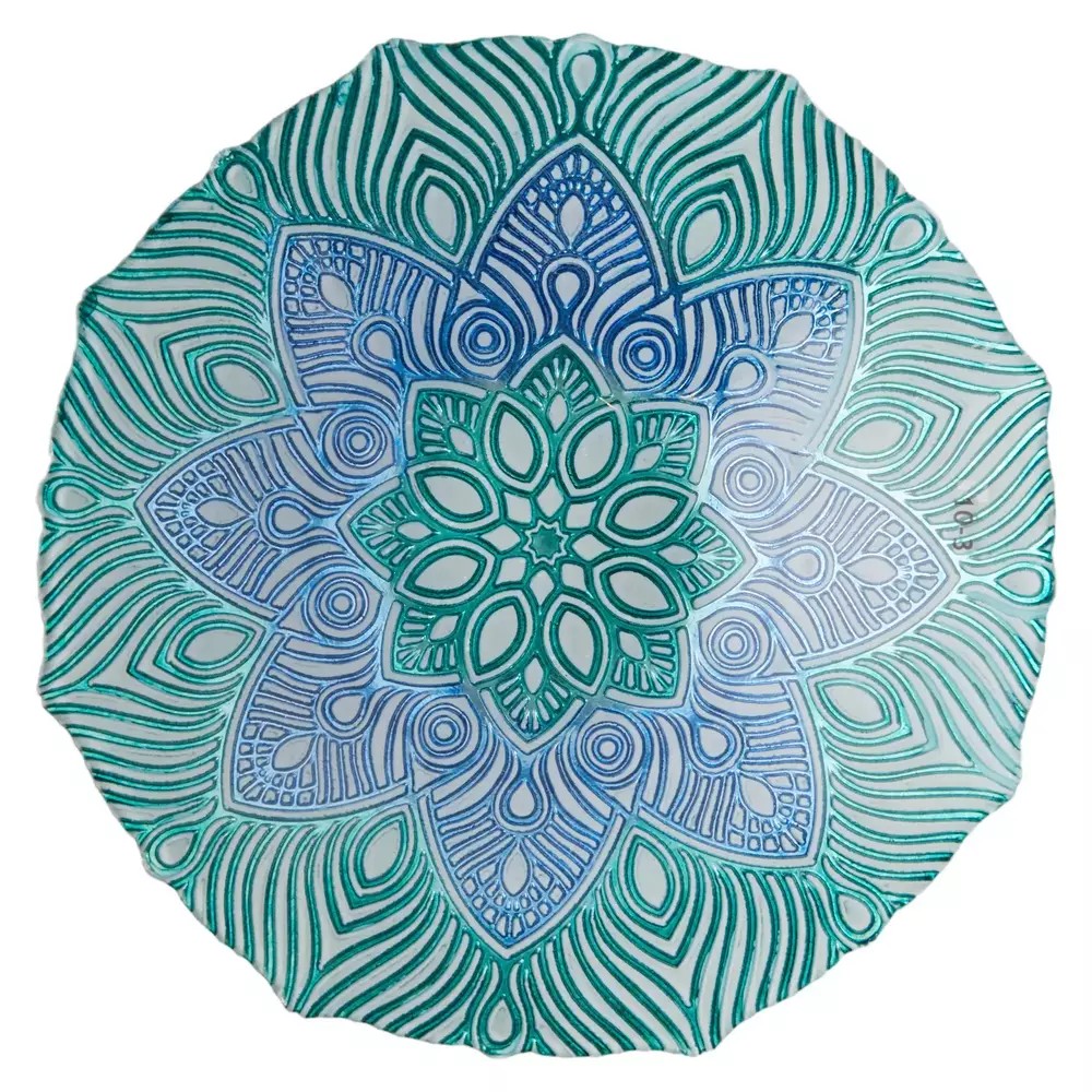 Schale Bowl Mandala 33 cm Glas