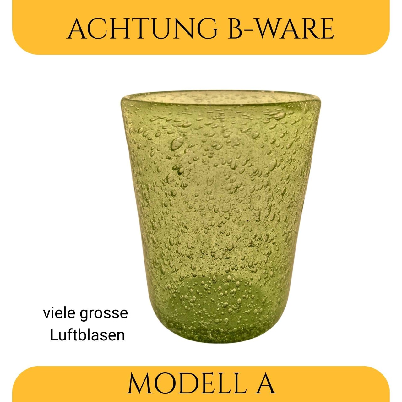 B-Ware Trinkglas kiwi transparent mundgeblasen 300ml
