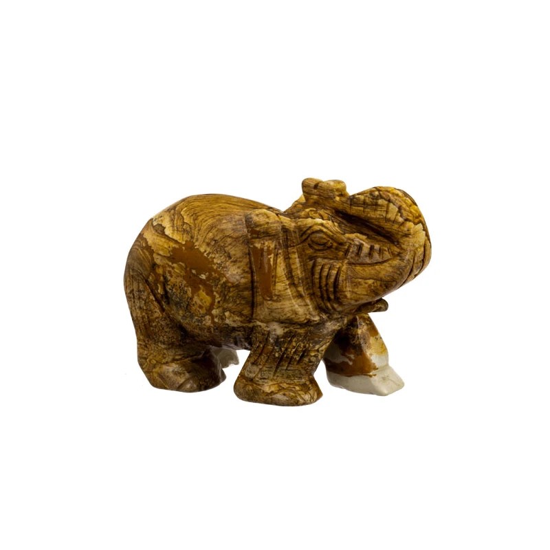 Edelstein Elefant Bilderjaspis handgearbeitet 10 cm Unikat