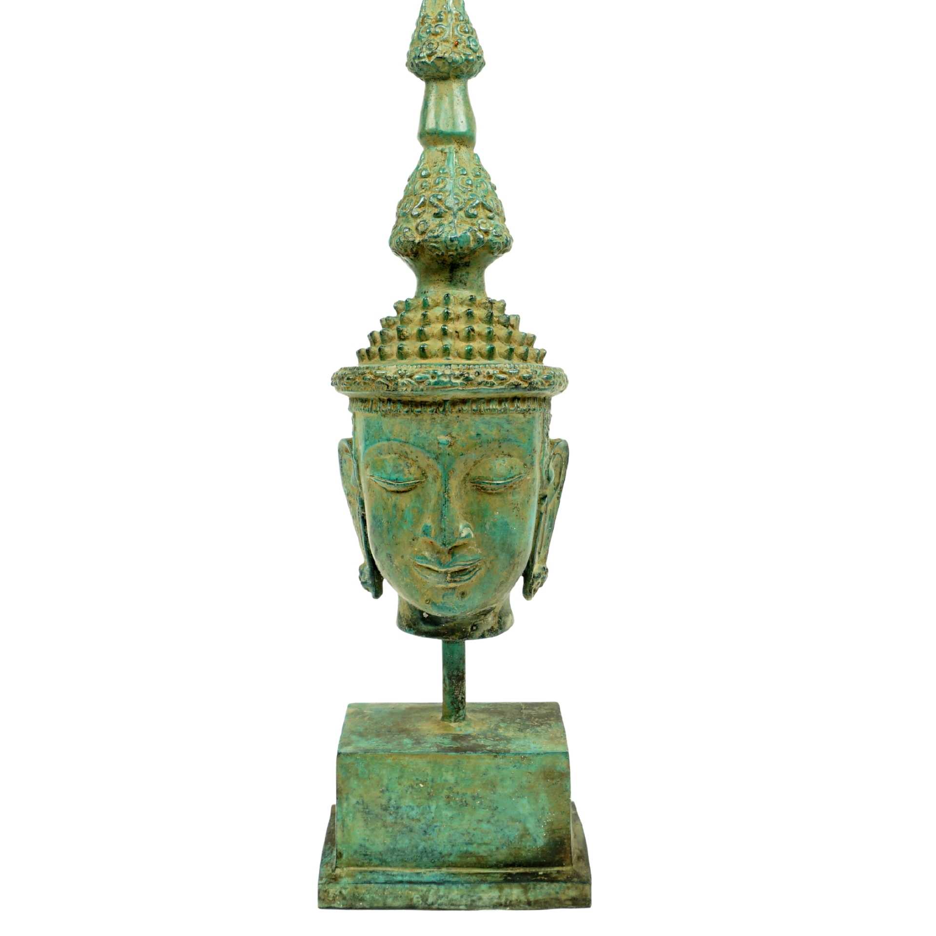 Dekofigur Buddha Kopf auf Sockel antikstyle