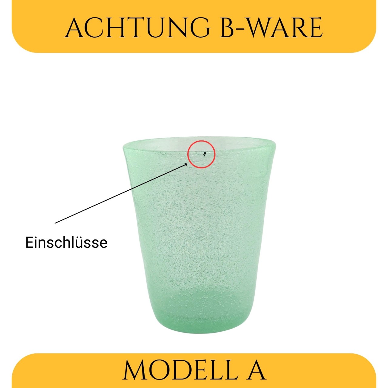 B-Ware Trinkglas jade mundgeblasen 300ml