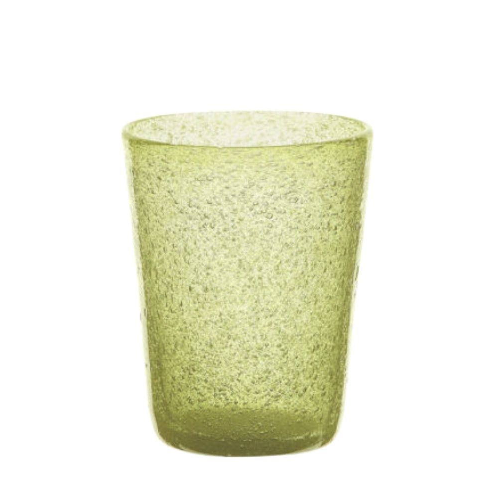 Trinkglas kiwi transparent mundgeblasen 300ml