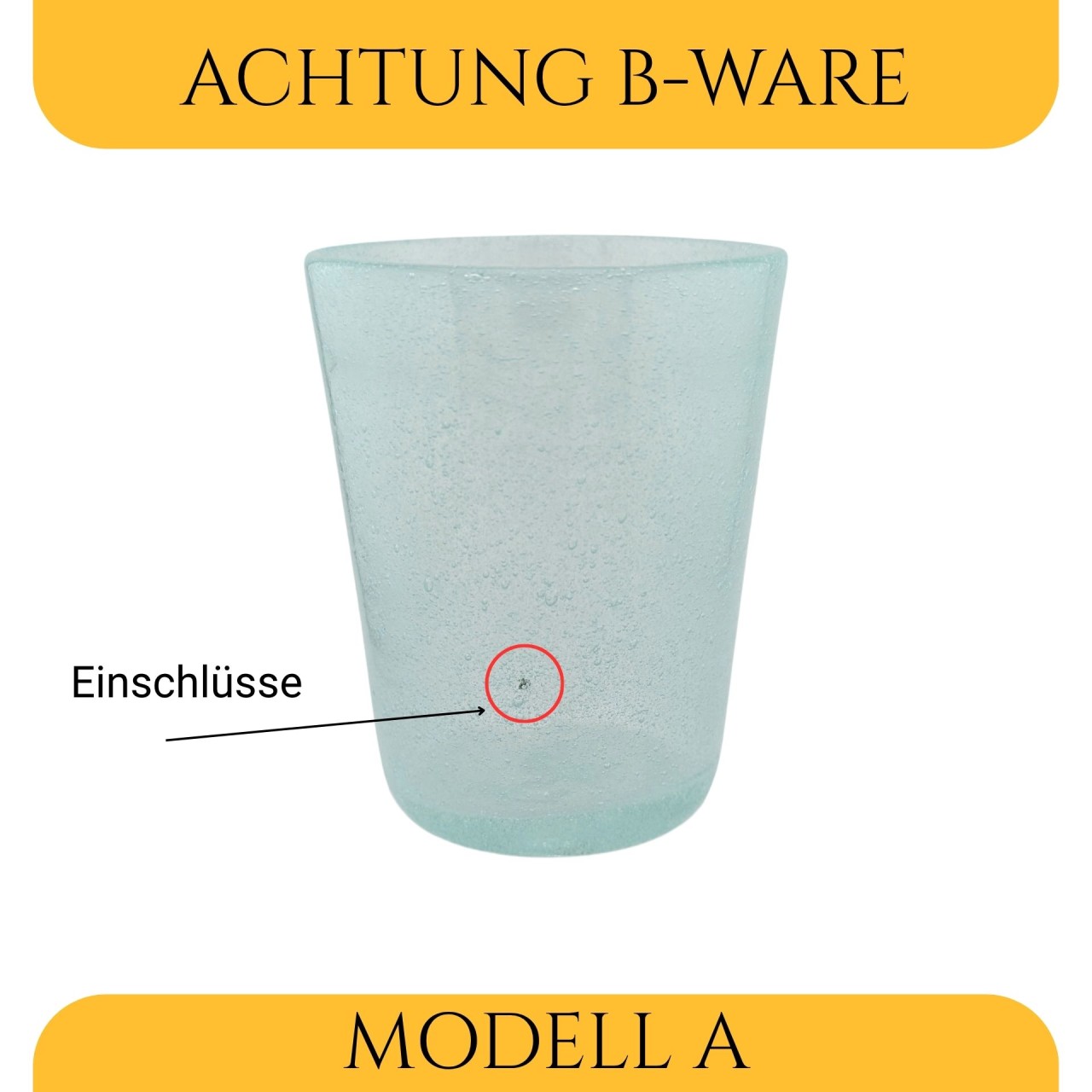 B-Ware Trinkglas hellblau mundgeblasen 300ml