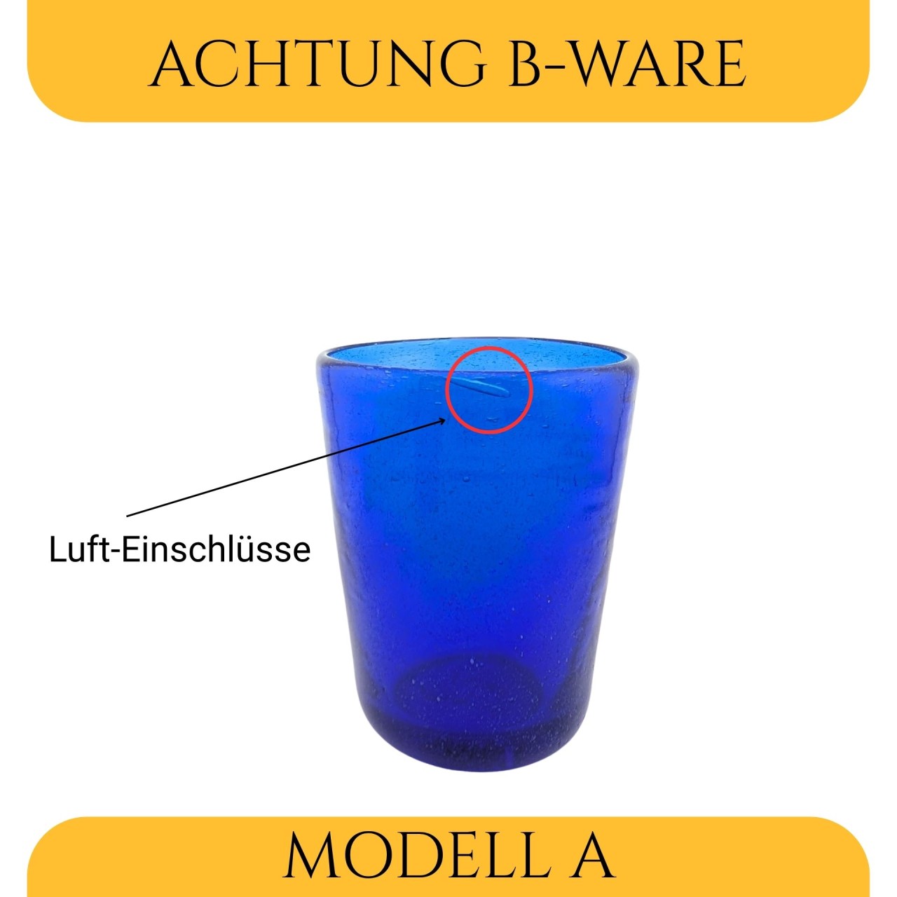 B-Ware Trinkglas nachtblau mundgeblasen 300ml