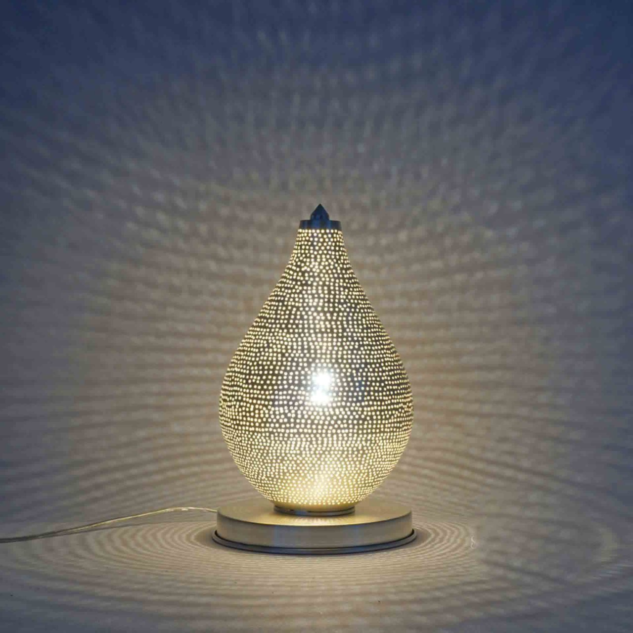 Tischlampe Kibe Dots S 18cm versilbert Handwerk sweet mint