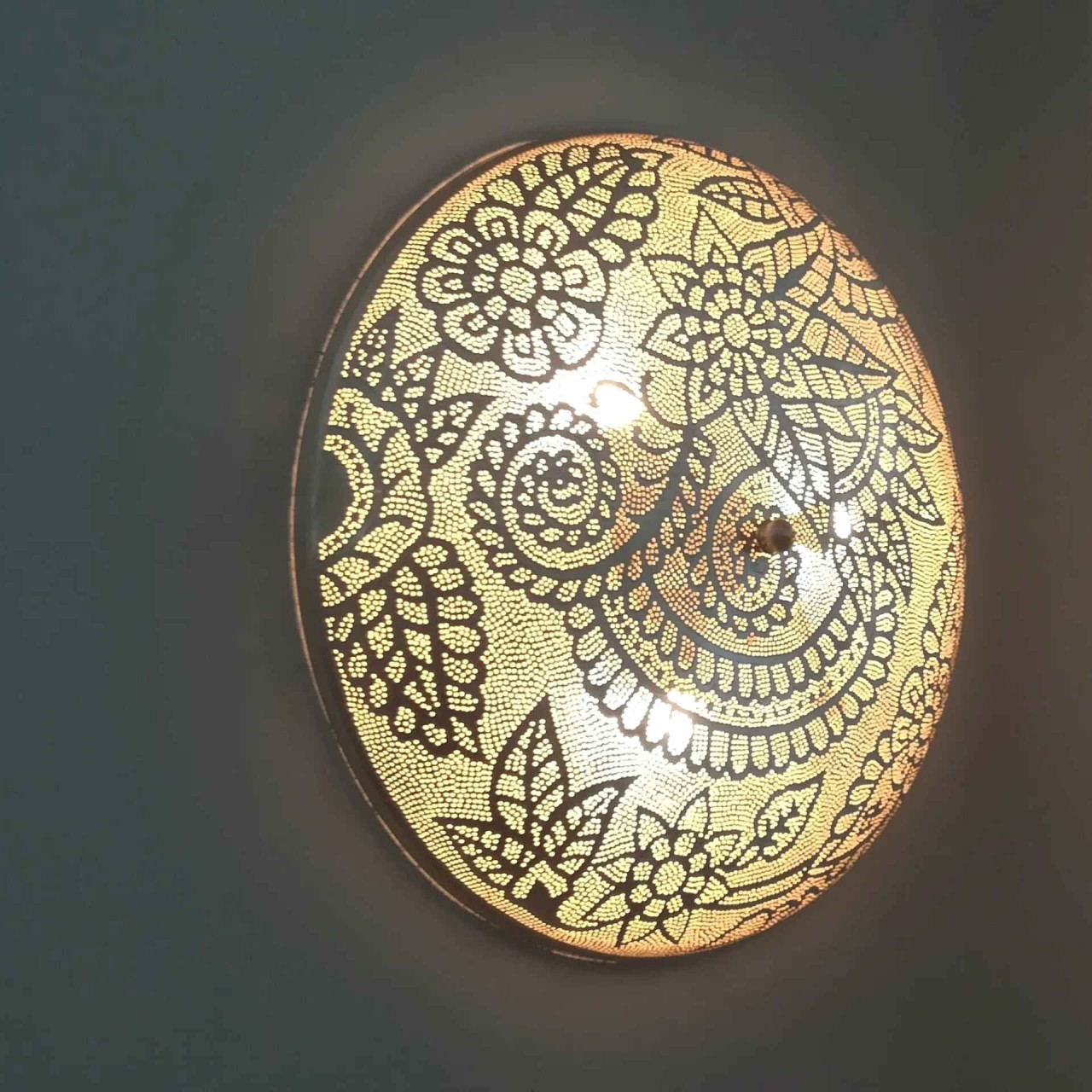 Arabische Lampe Pyramid Orange H 45 Cm Leder Deckenlampe Bei Ihrem